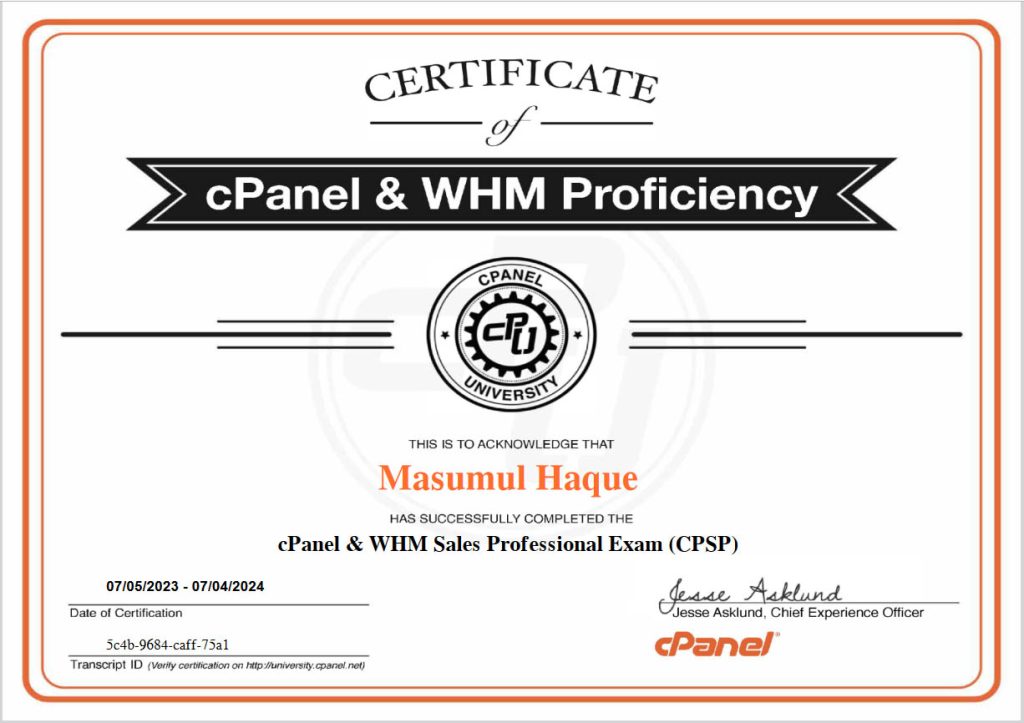 cPanel & WHM Sales Professional Exam-CPSP